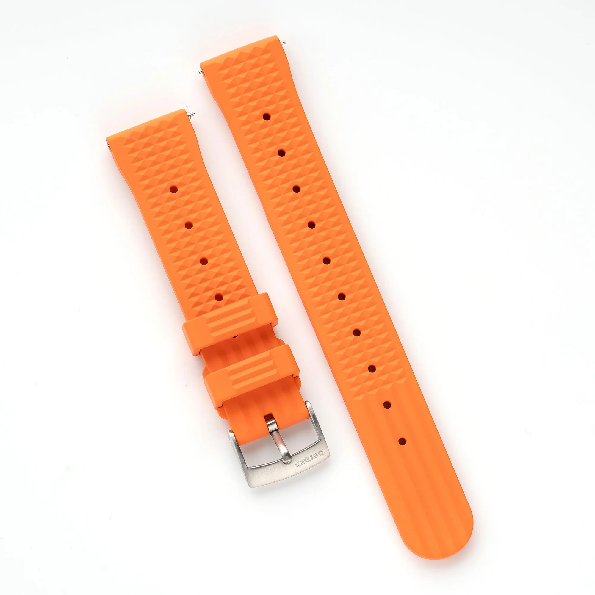 20mm 22mm Quick Release Waffle Style FKM Rubber Watch Strap