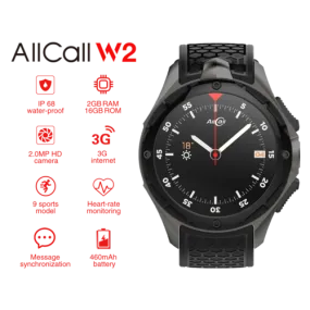 AllCall W2 Android 3G Smart Watch (Black)