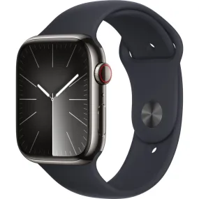 Apple Watch Gen 9 Series 9 Cell 45mm Graphite Stainless Steel - Midnight Sport Band MRMV3LL/A