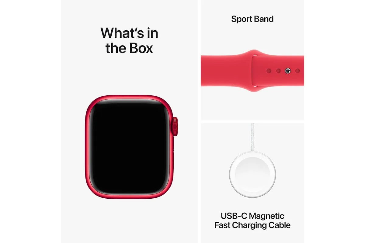 Apple Watch Series 9  | 45mm | Red Aluminium Red Sport Band M/L