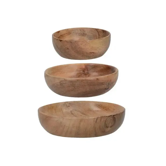 Artesà Set of Three Acacia Wood Serving Bowls