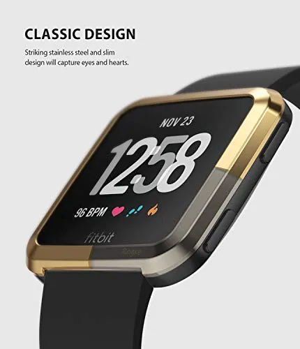 Bezel Styling Designed for Fitbit Versa - [Stainless Steel]