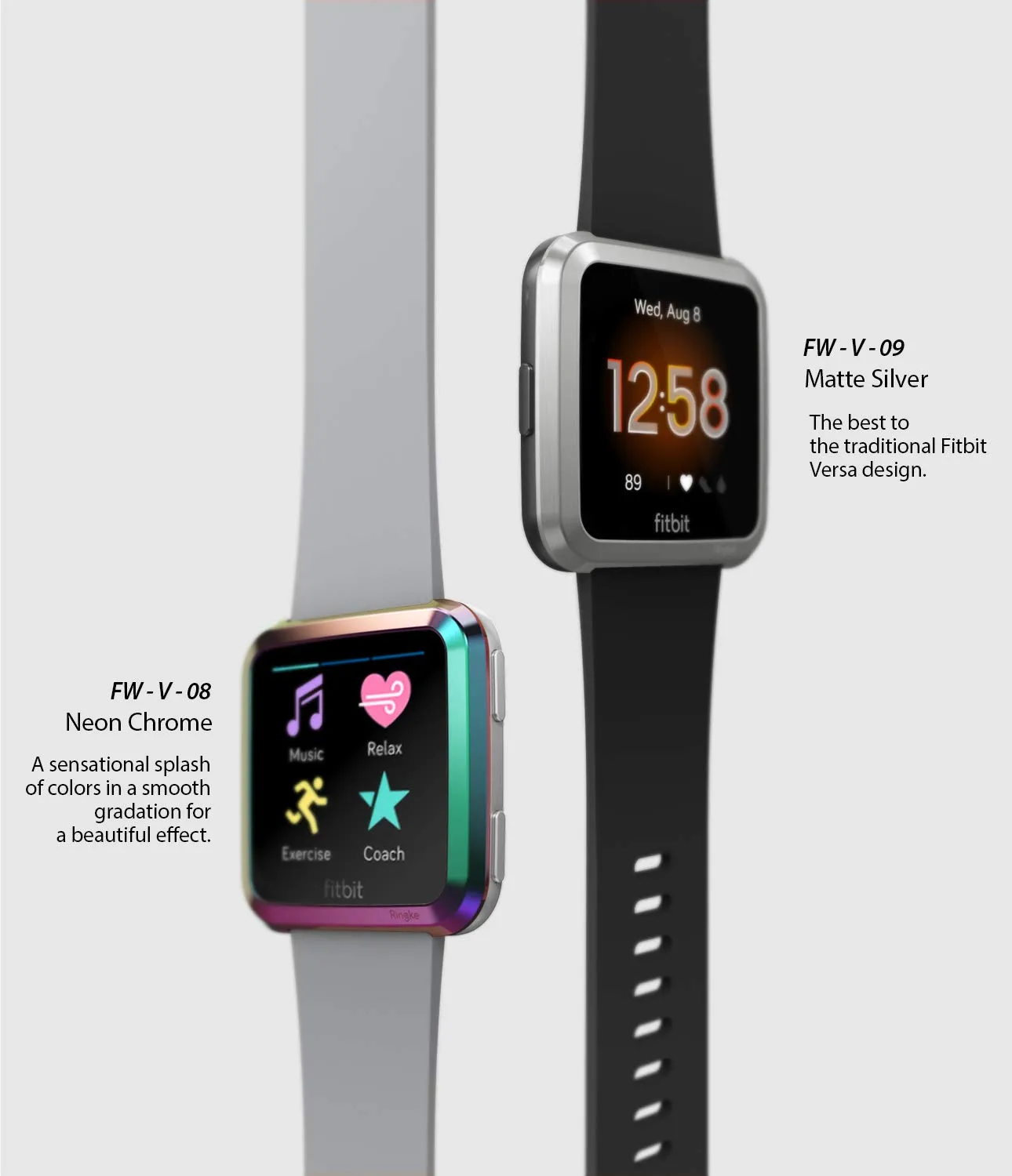 Bezel Styling Designed for Fitbit Versa - [Stainless Steel]