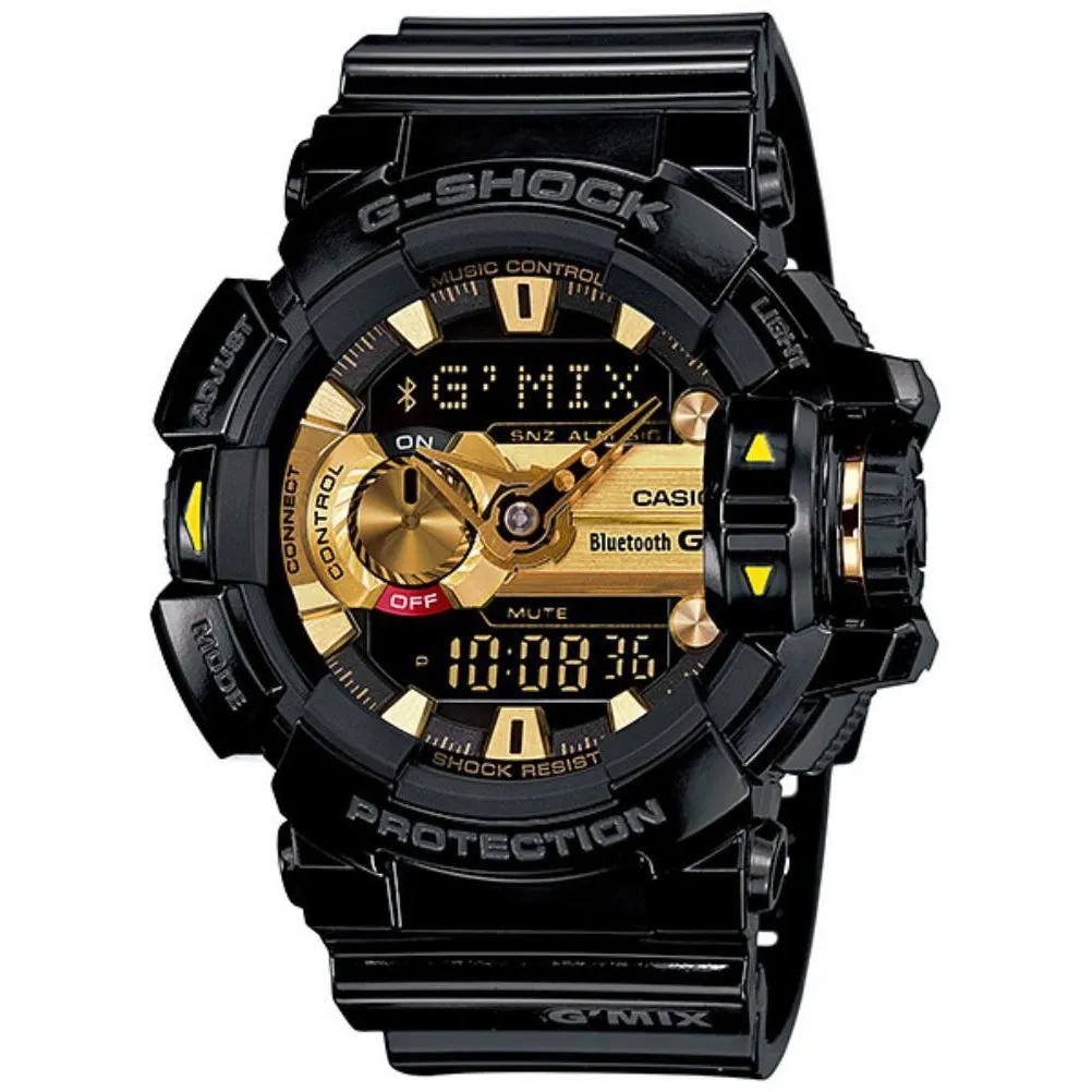 Casio G-SHOCK Bluetooth G'MIX Black & Gold Men's Watch - GBA400-1A9