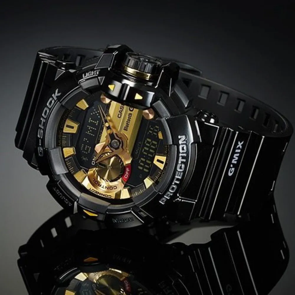 Casio G-SHOCK Bluetooth G'MIX Black & Gold Men's Watch - GBA400-1A9