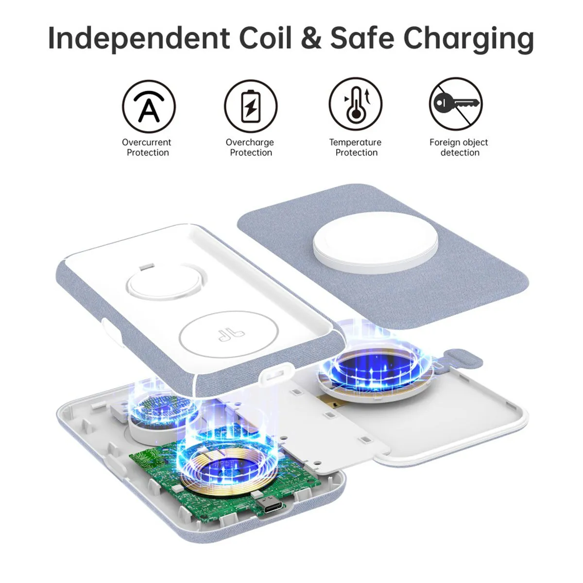 Choetech 3-in-1 MFM &amp; MFI Wireless Charger with MagSafe T324 (Blue)