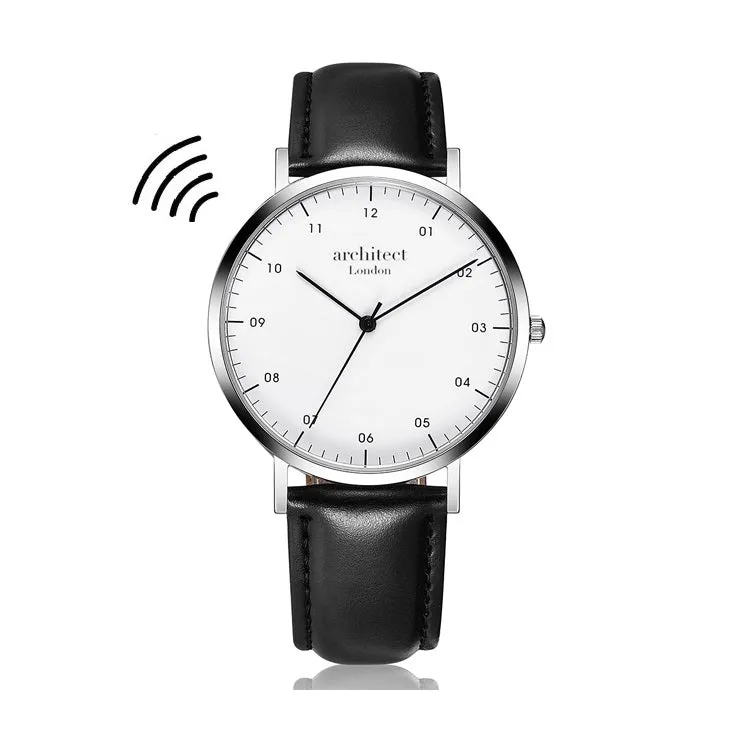 Contactless Payment Watch - Men's Architect Zephyr, Jet Black Strap, Modern Font Engraving