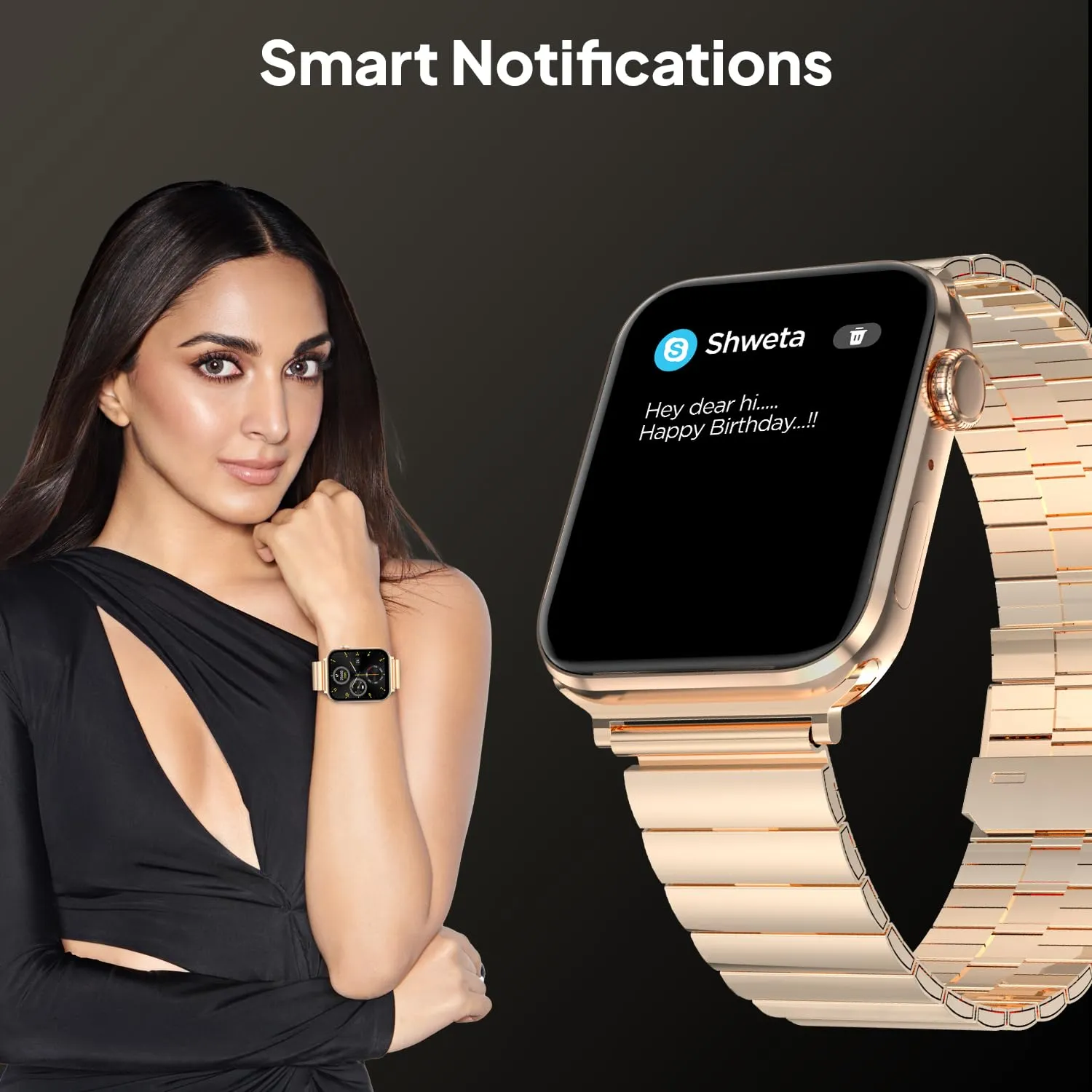 Fire-Boltt Visionary Ultra 1.78" AMOLED, Stainless Steel Luxury Smart Watch, Bluetooth Calling with Rotating Crown, 100  Sports Mode, TWS Connection (Gold)