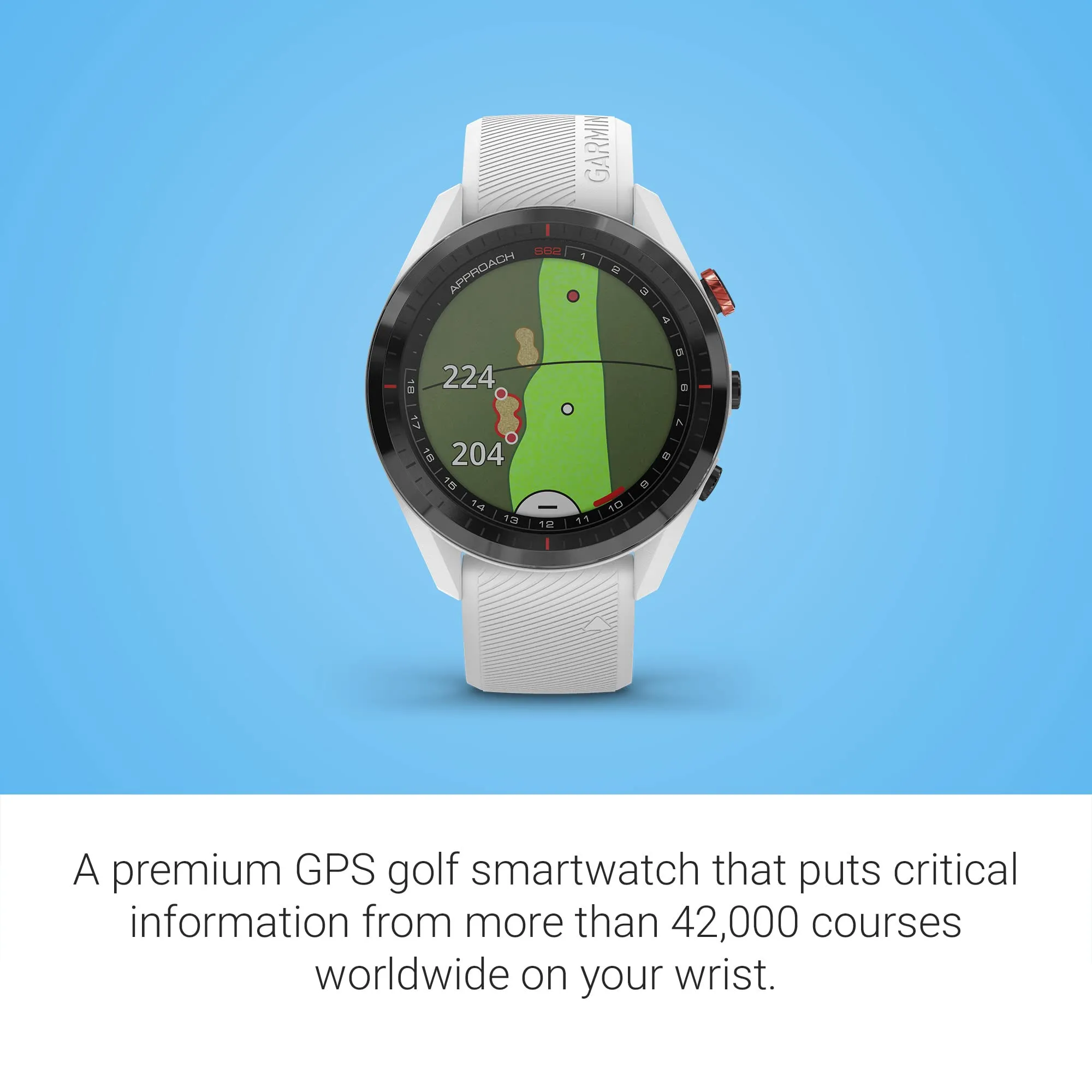 Garmin Approach S62 Golf GPS Watch (White, 010-02200-01)