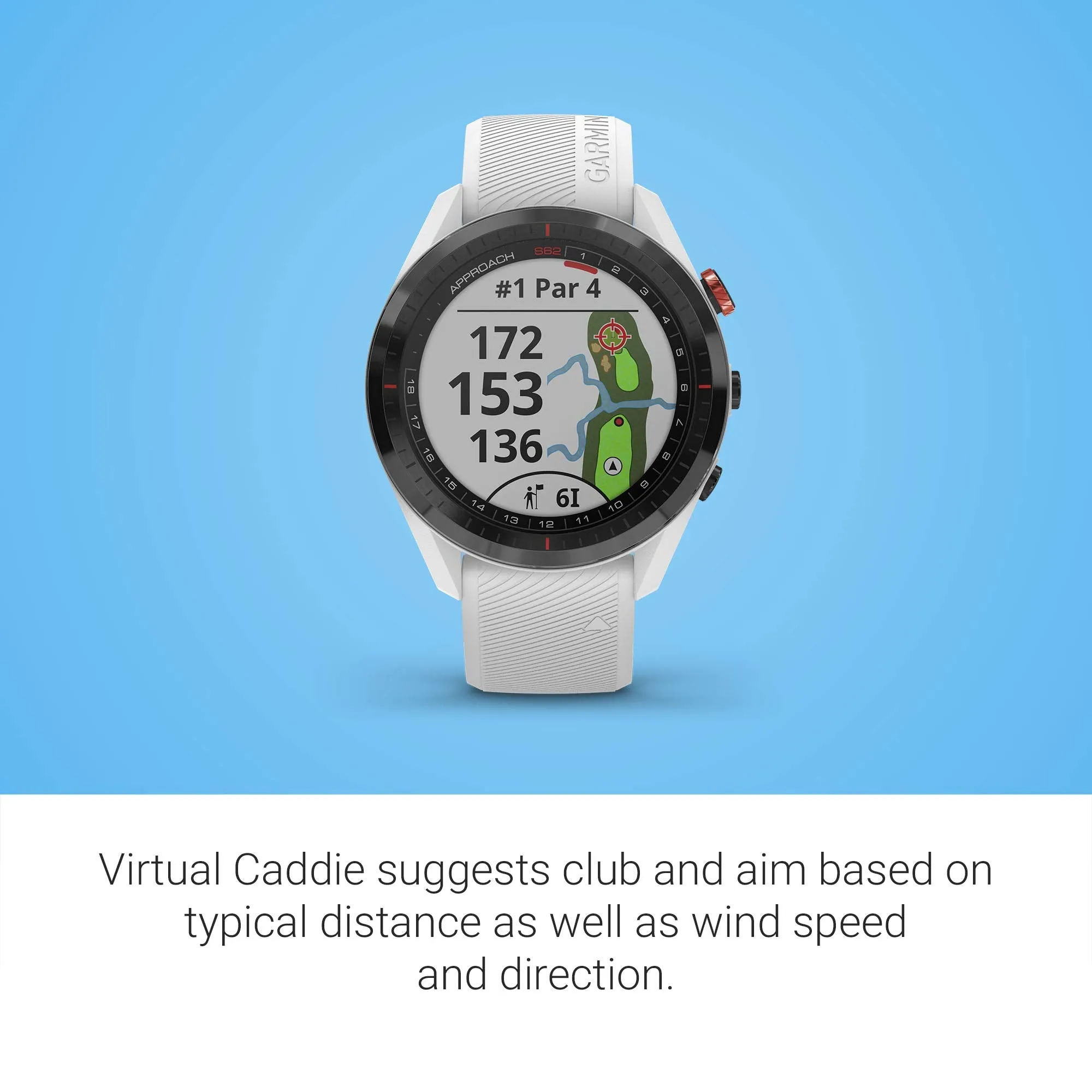 Garmin Approach S62 Golf GPS Watch (White, 010-02200-01)