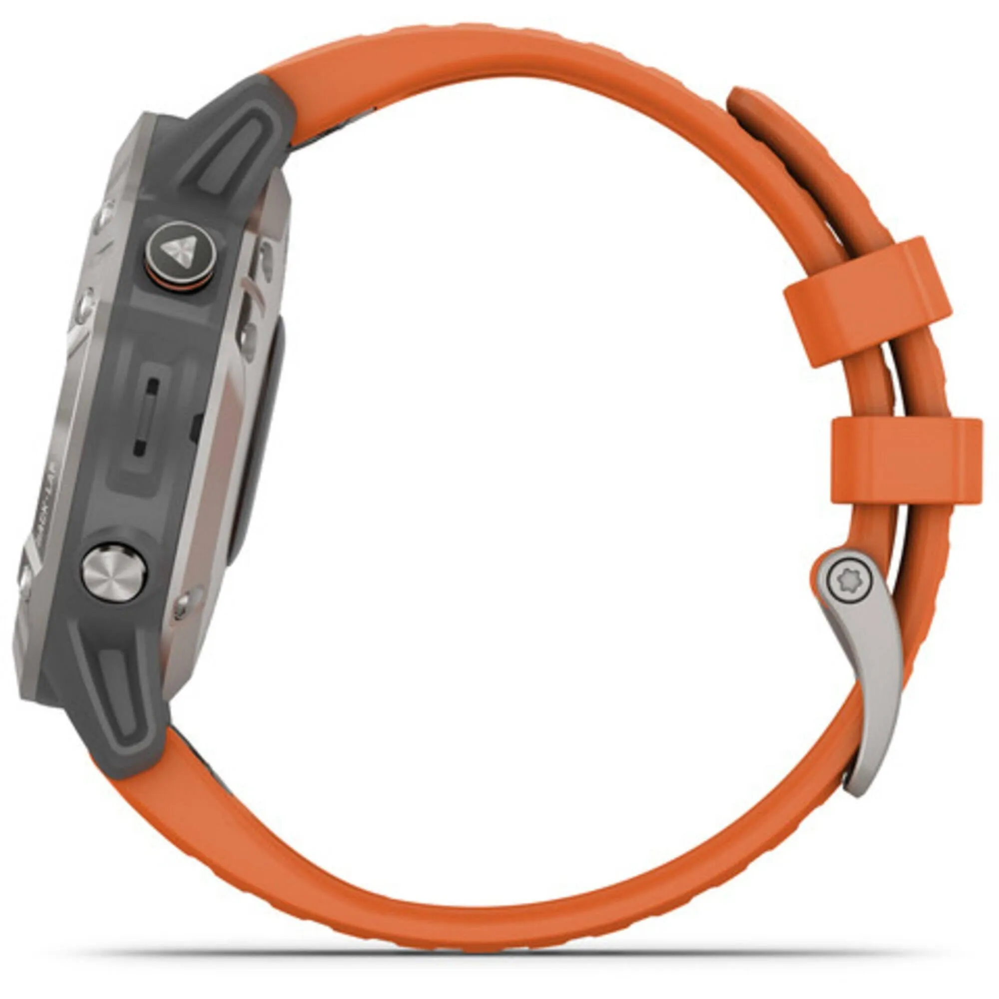 Garmin Unisex Smartwatch - Fenix 6 Black Dial Orange Rubber Strap | 010-02158-13