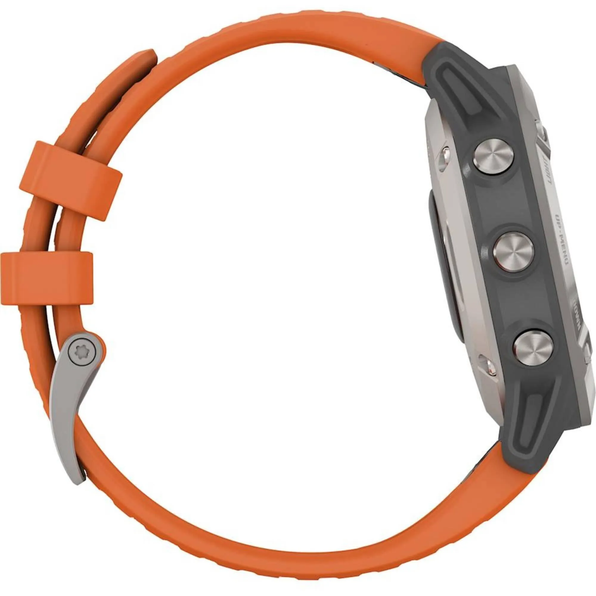 Garmin Unisex Smartwatch - Fenix 6 Black Dial Orange Rubber Strap | 010-02158-13