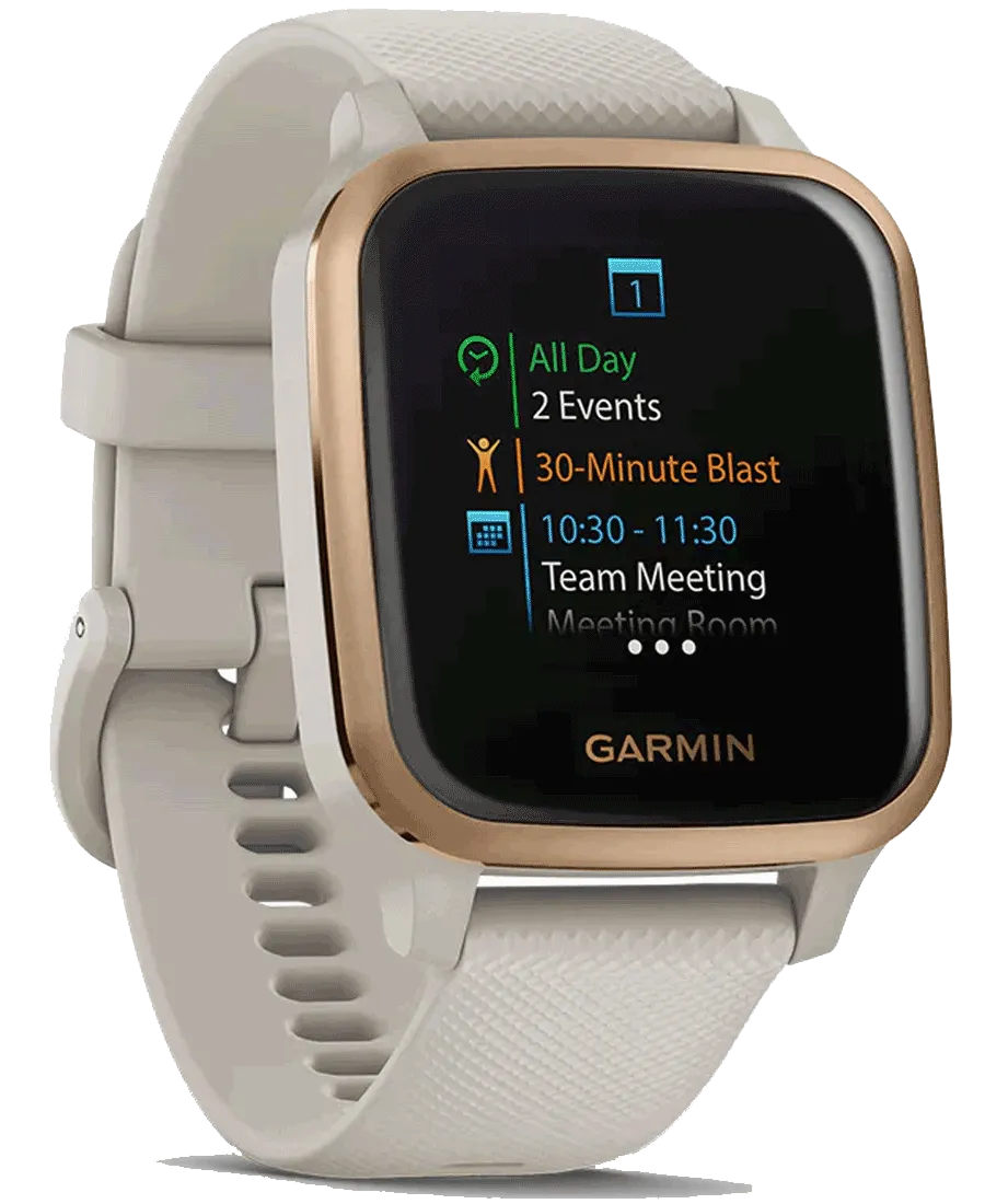 Garmin Venu SQ GPS Smart Watch | Music Edition | Light Sand/Rose Gold