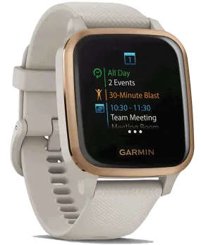 Garmin Venu SQ GPS Smart Watch | Music Edition | Light Sand/Rose Gold