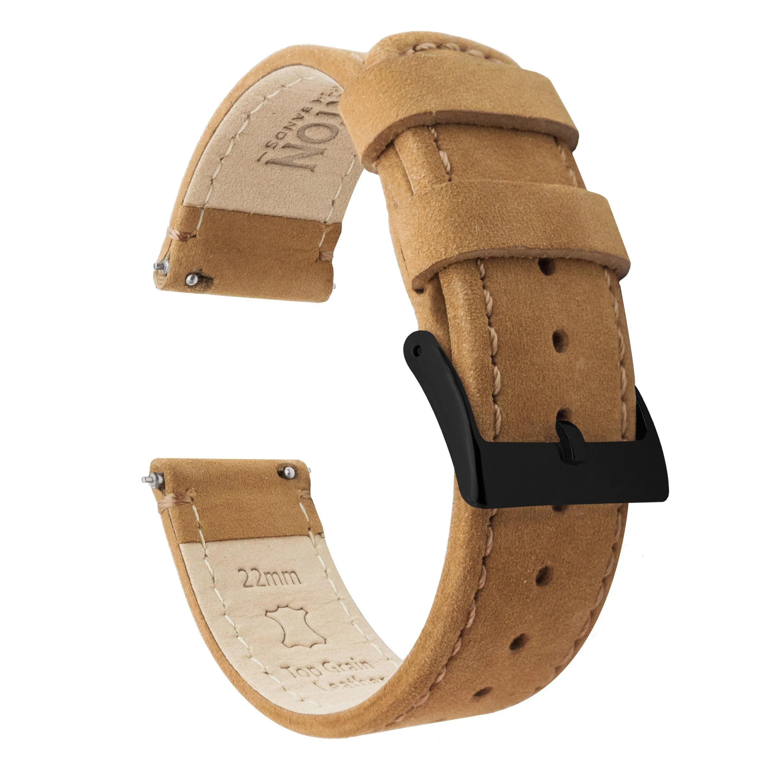 Gingerbread Brown Leather Quick Release Watch Band