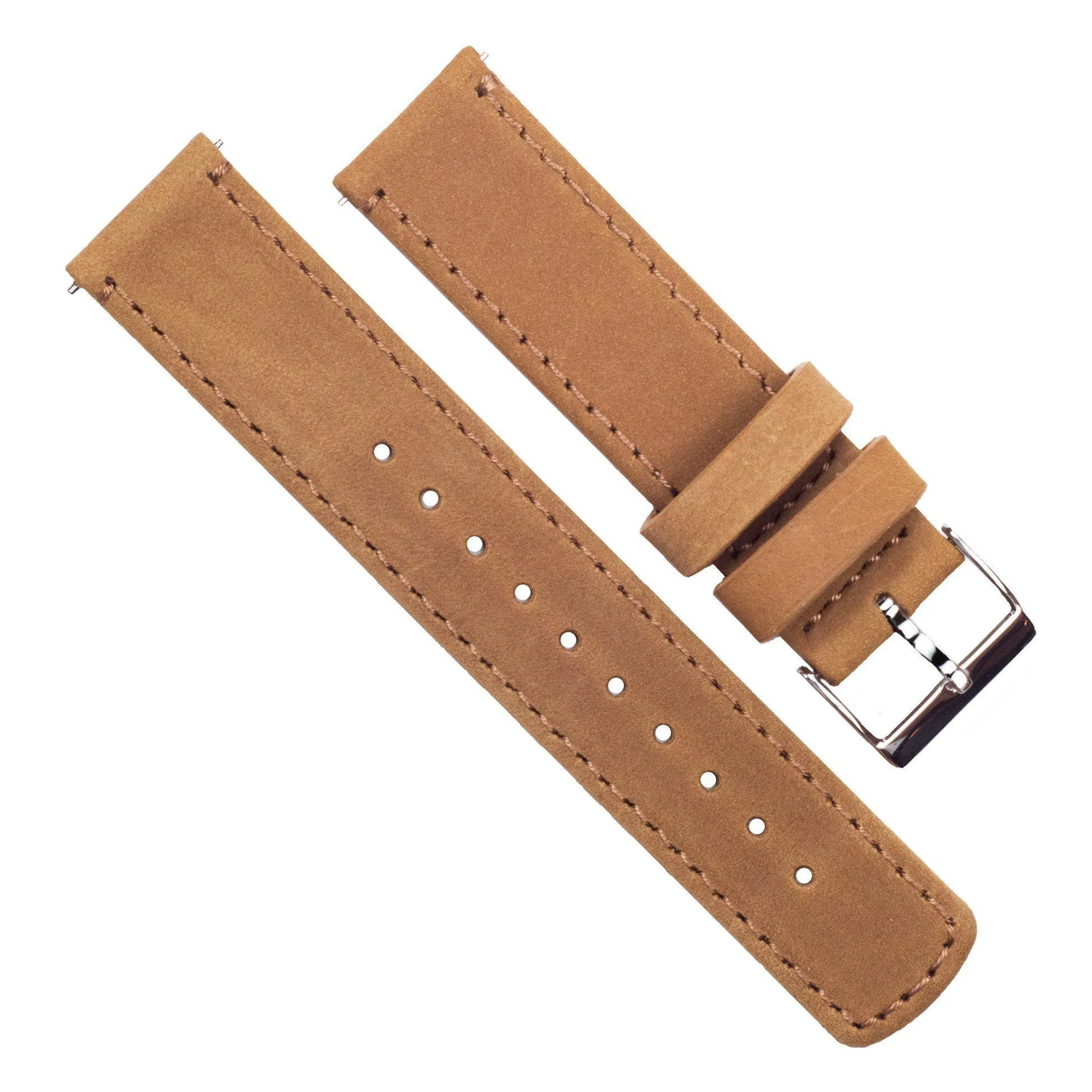 Gingerbread Brown Leather Quick Release Watch Band