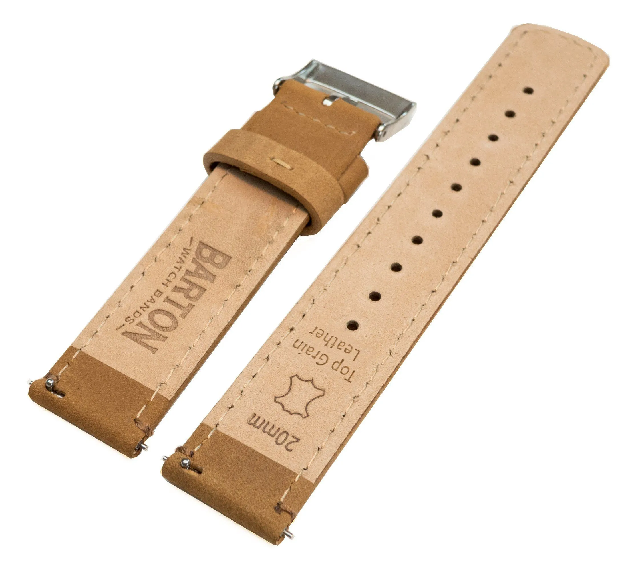 Gingerbread Brown Leather Quick Release Watch Band