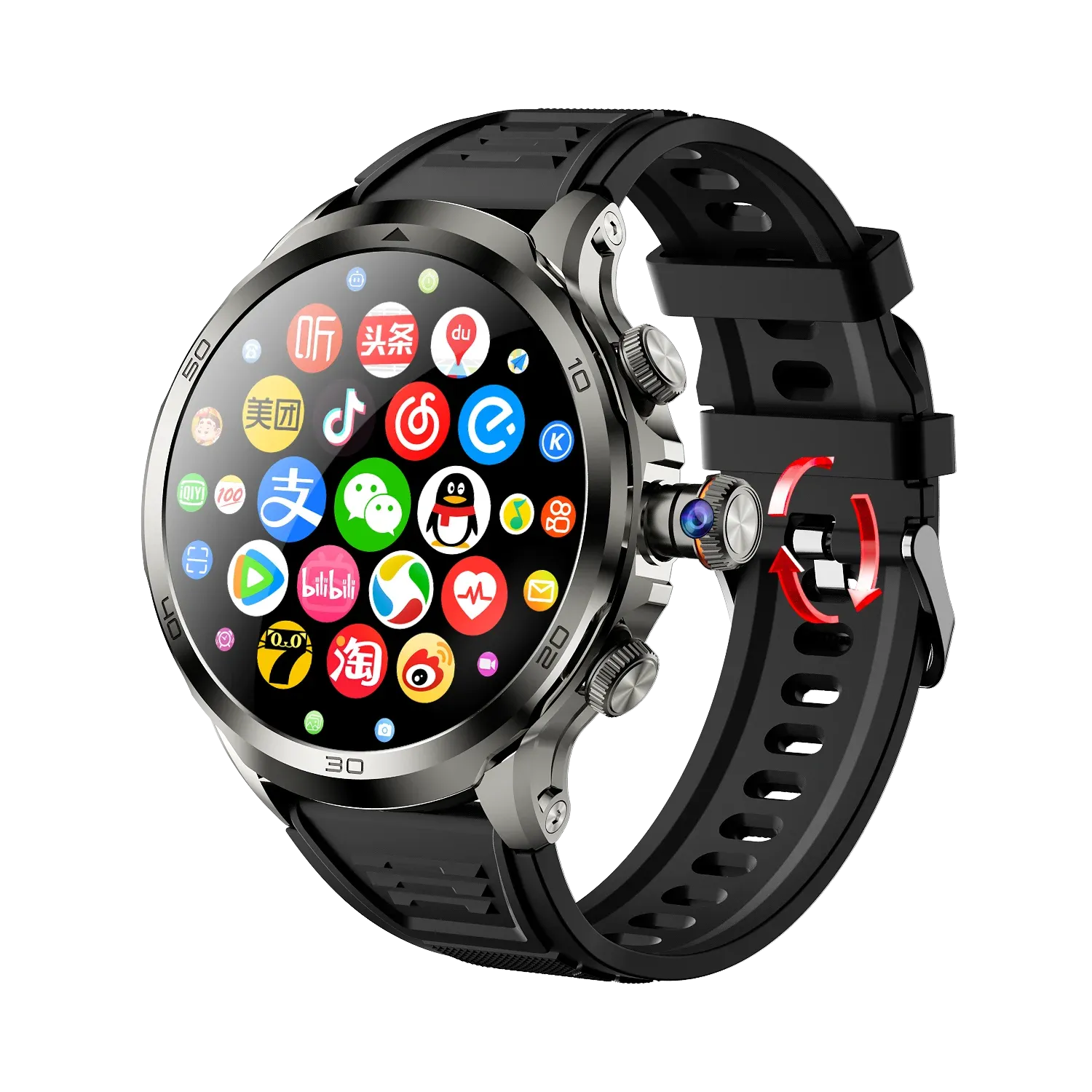 H19 Android Smartwatch 1.95-inch 900W Rotating Camera 8 128G Large Memory