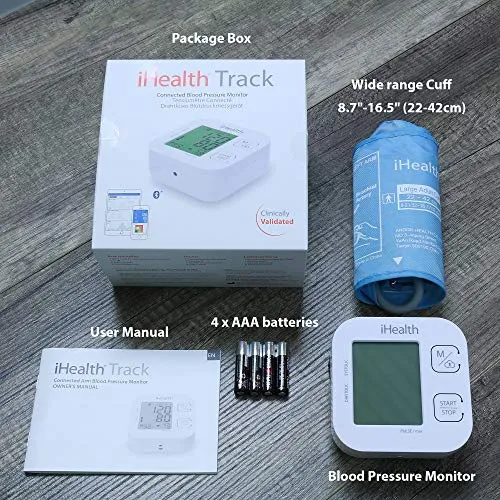 iHealth TRACK Smart Blood Pressure Monitor (KN-550BT) - Connects to both Apple and Android devices