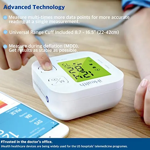 iHealth TRACK Smart Blood Pressure Monitor (KN-550BT) - Connects to both Apple and Android devices