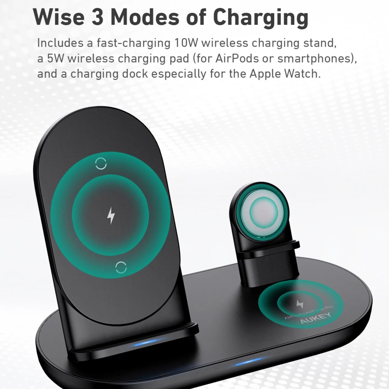 LC-A3 3 in 1 AirCore Wireless Charging Station Stand Charging Dock