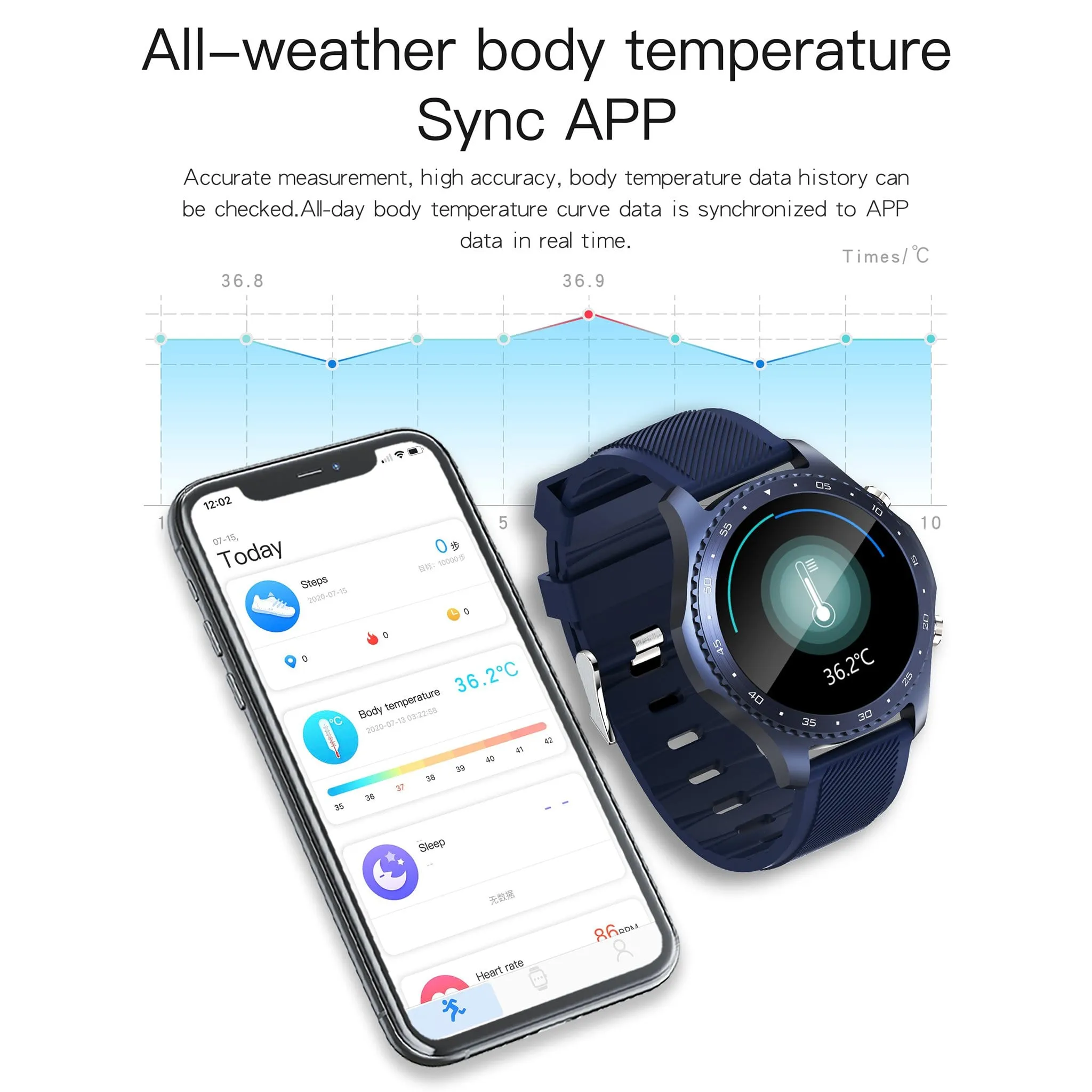 Luxury Navy Seals Business Sport Health Monitoring Smartwatch Bloutooth Calls Body Temperature