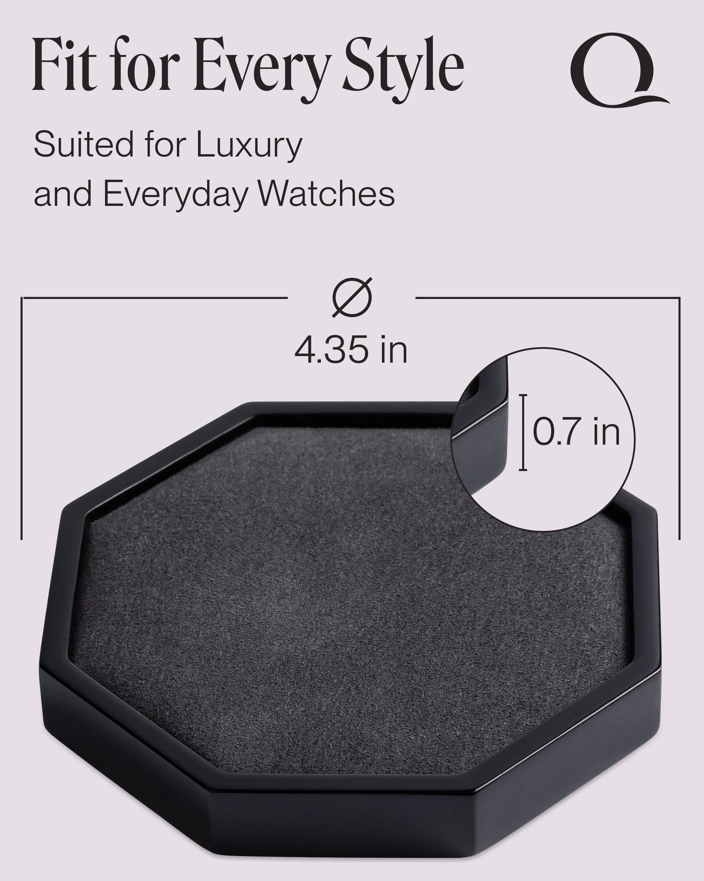 Octagon Watch Pad Cushion: Elegant Wooden Watch Pad with Microfiber Surface