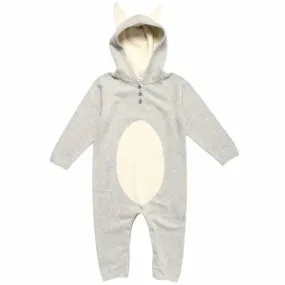 Organic Cotton Knit Bunny Romper