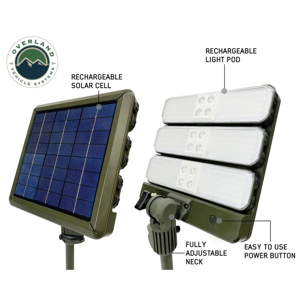 Overland Vehicle Systems - Wild Land Camping Gear - Encounter Solar Powered Camping Light with Removable Light Pods