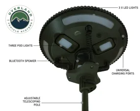 Overland Vehicle Systems Wild Land Camping Gear - UFO Solar Light Pods & Speaker Universal