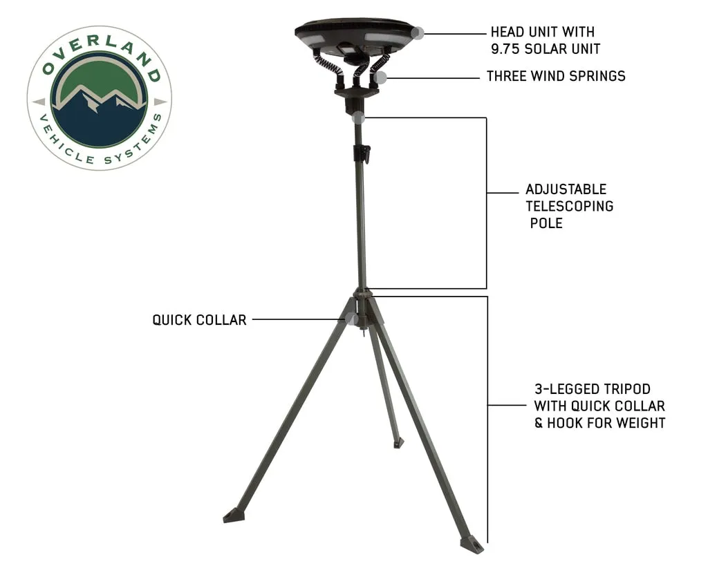 Overland Vehicle Systems Wild Land Camping Gear - UFO Solar Light Pods & Speaker Universal