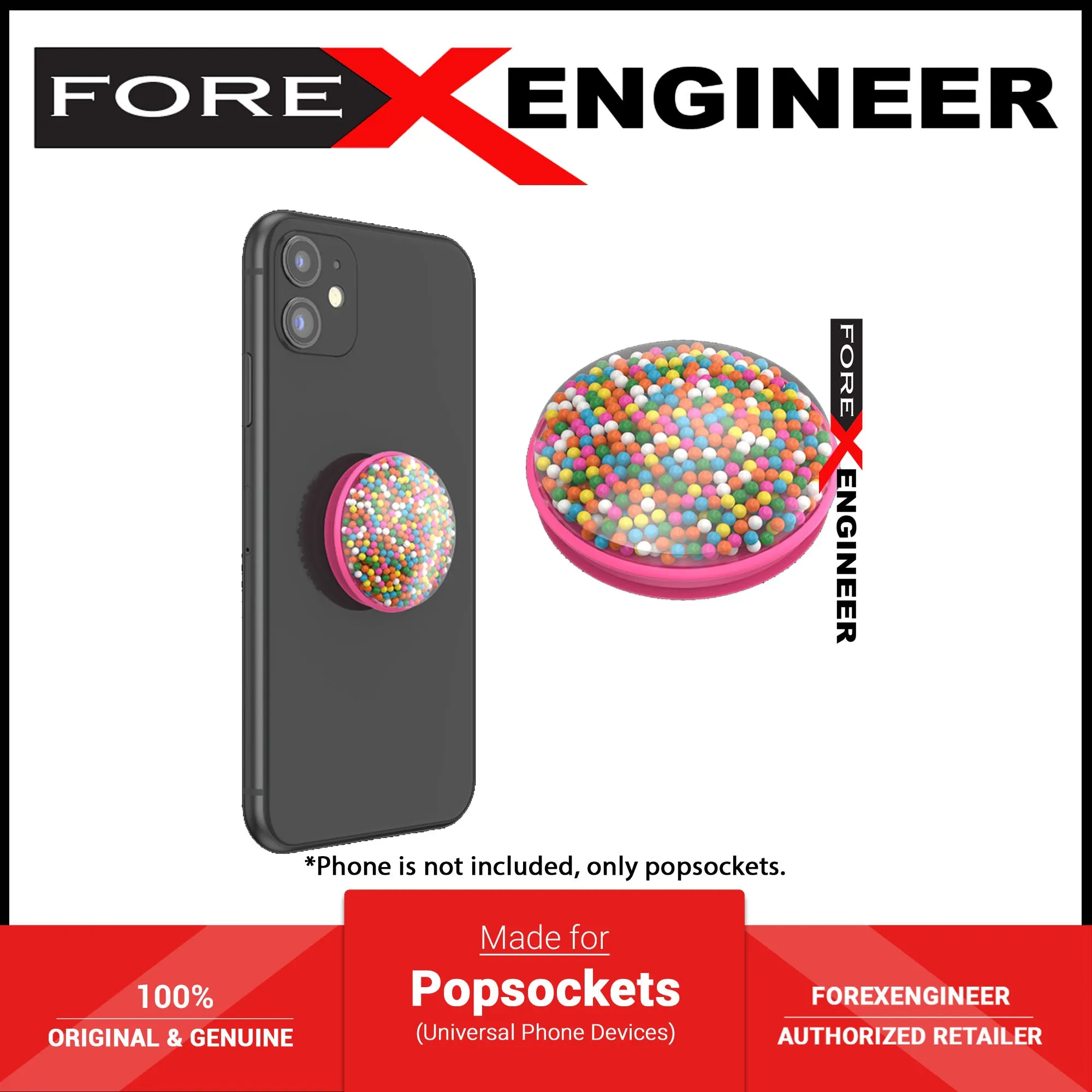 PopSockets PopGrip Luxe Swappable - Wacky Resin Teeny Sprinkles (Barcode : 840173706220 )