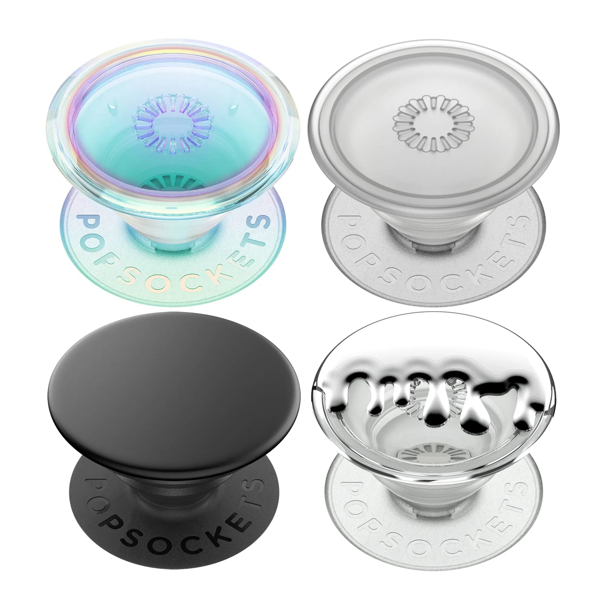 PopSockets PopGrip Premium - Chrome Drip Silver (Barcode: 840173712153 )