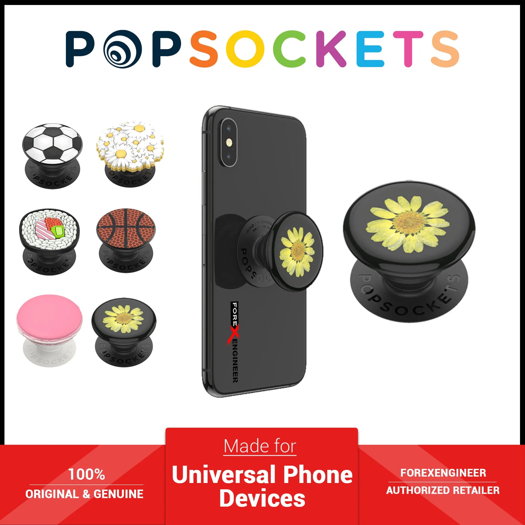 PopSockets Swappable PopGrip Premium Basketball ( Barcode : 842978171463 )