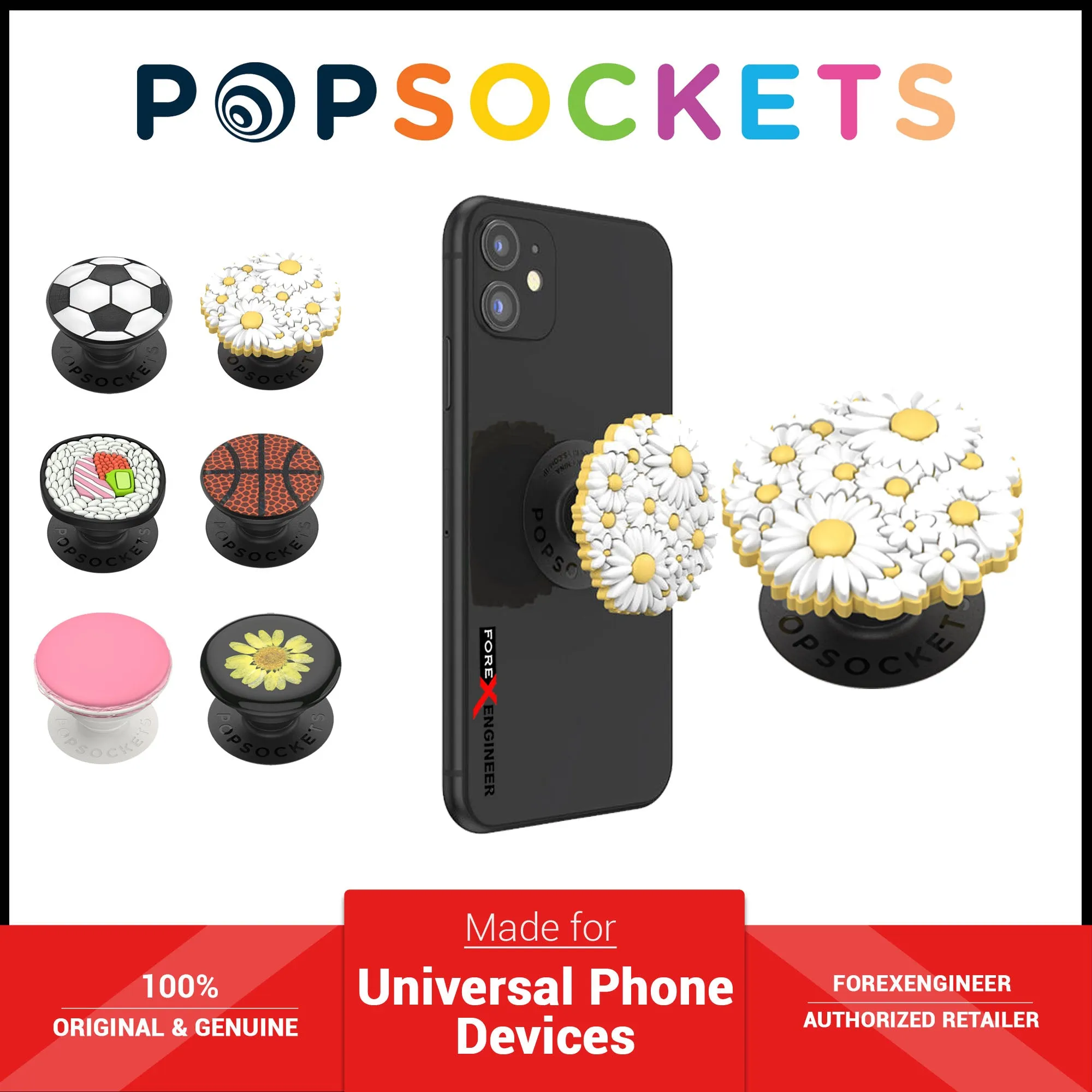 PopSockets Swappable PopGrip Premium Basketball ( Barcode : 842978171463 )