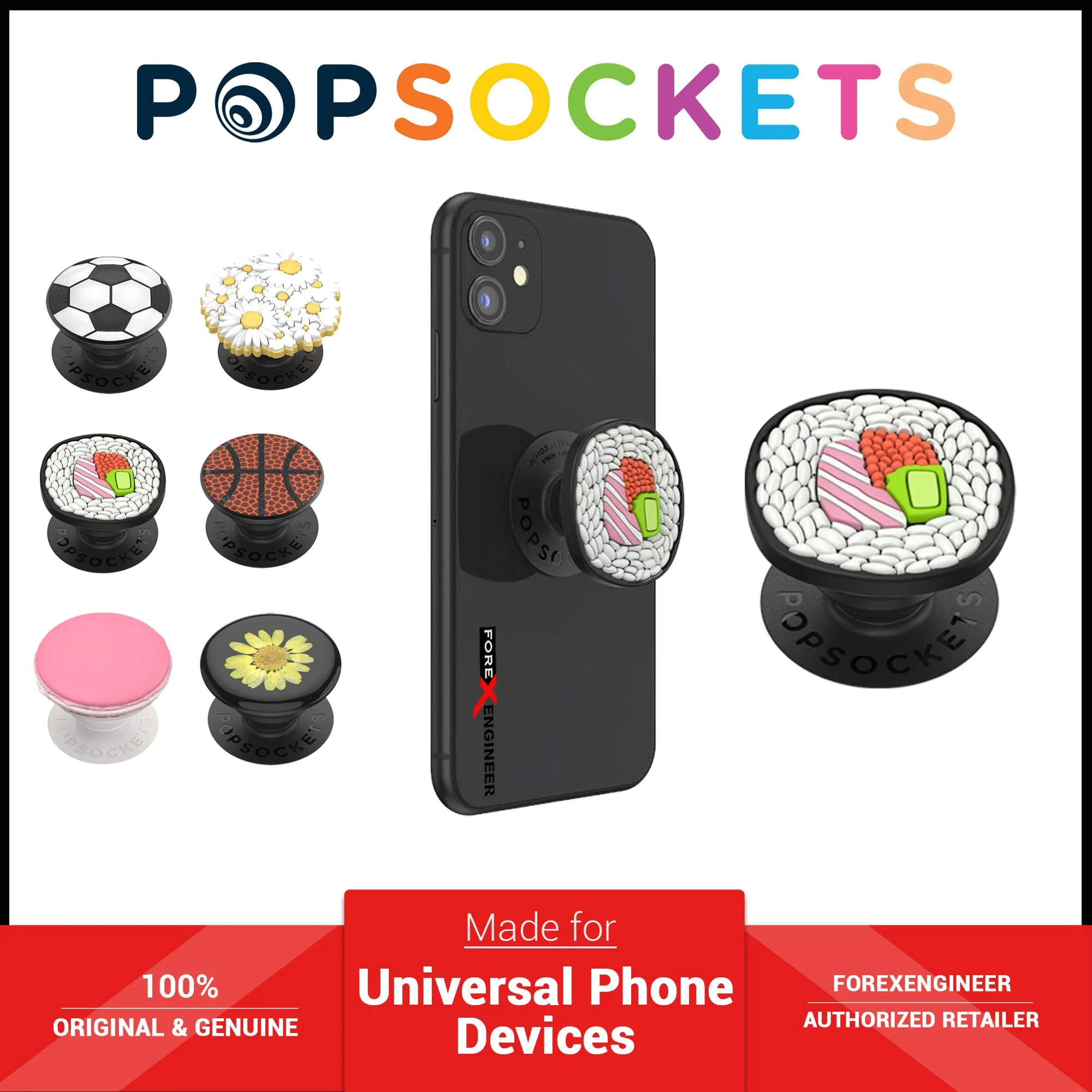 PopSockets Swappable PopGrip Premium Basketball ( Barcode : 842978171463 )