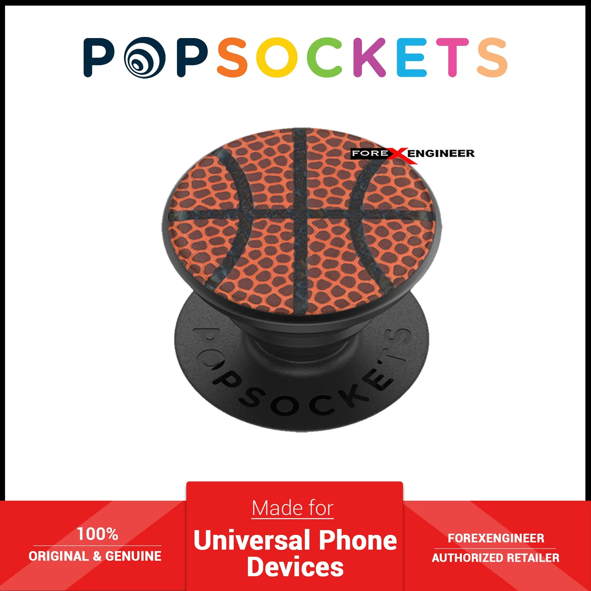 PopSockets Swappable PopGrip Premium Basketball ( Barcode : 842978171463 )