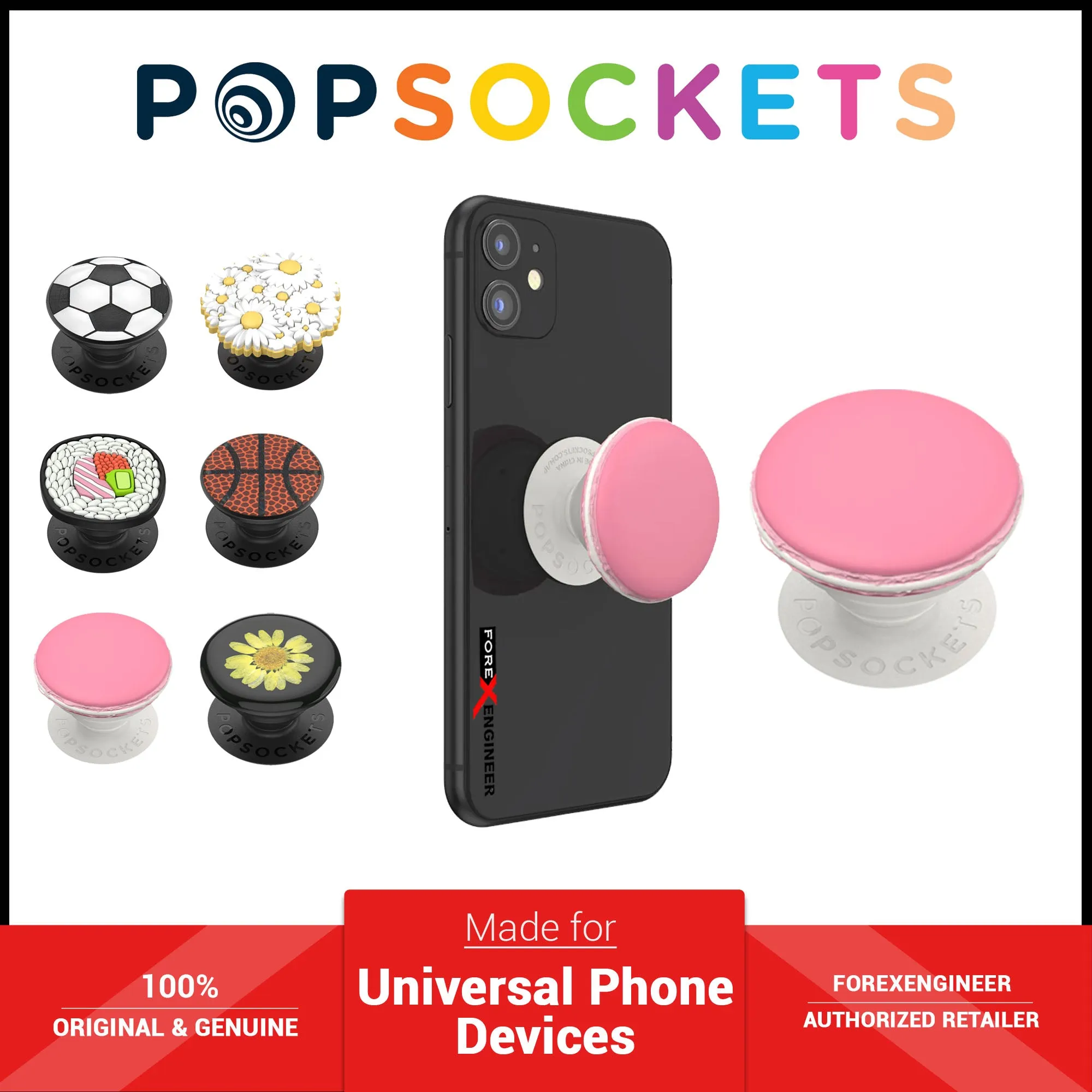 PopSockets Swappable PopGrip Premium Basketball ( Barcode : 842978171463 )