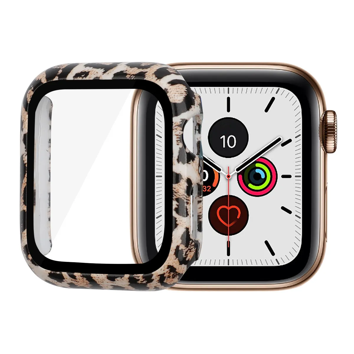 Protective Bumper Case with Screen Protector for Apple Watch 38mm- Leopard Print