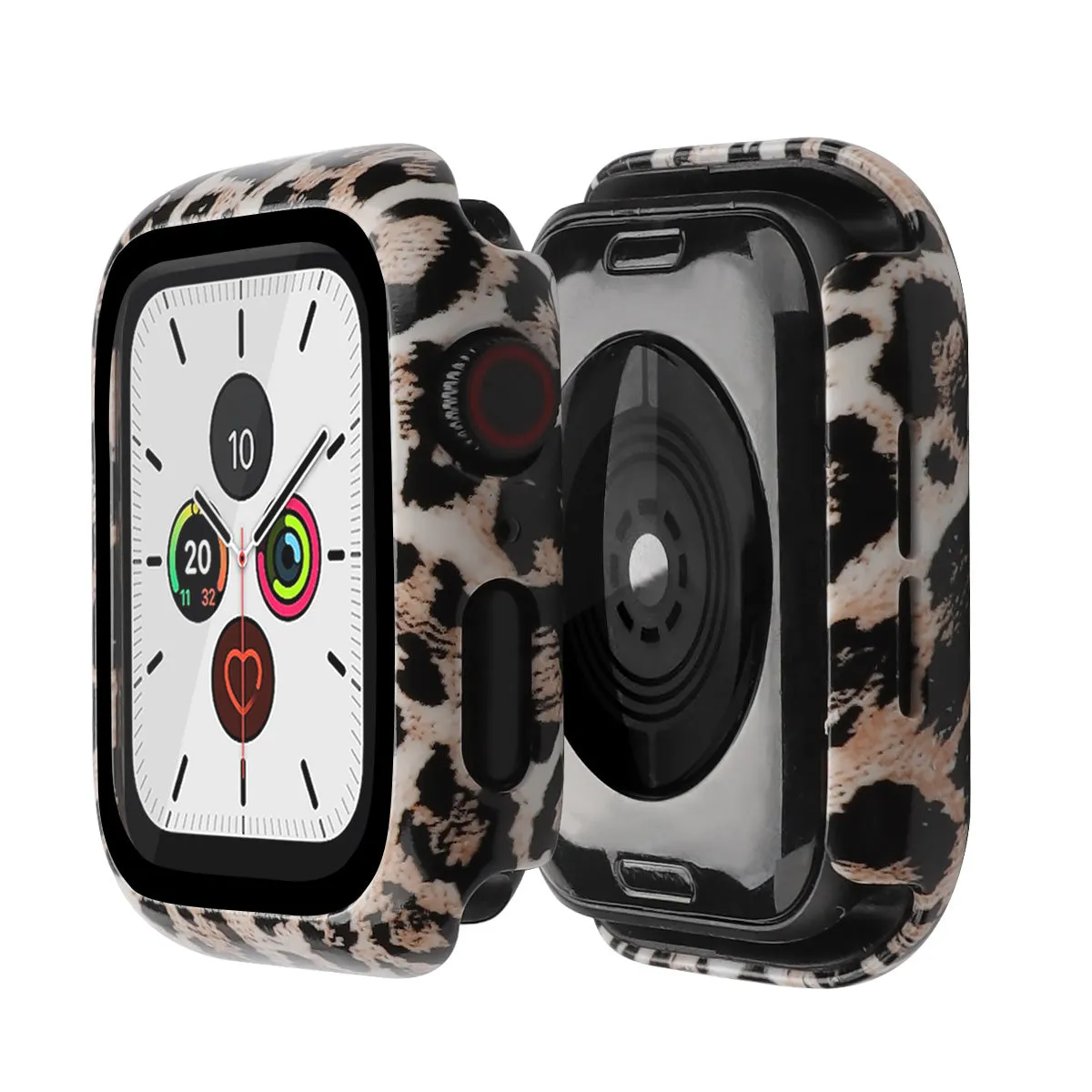 Protective Bumper Case with Screen Protector for Apple Watch 44mm- Leopard Print