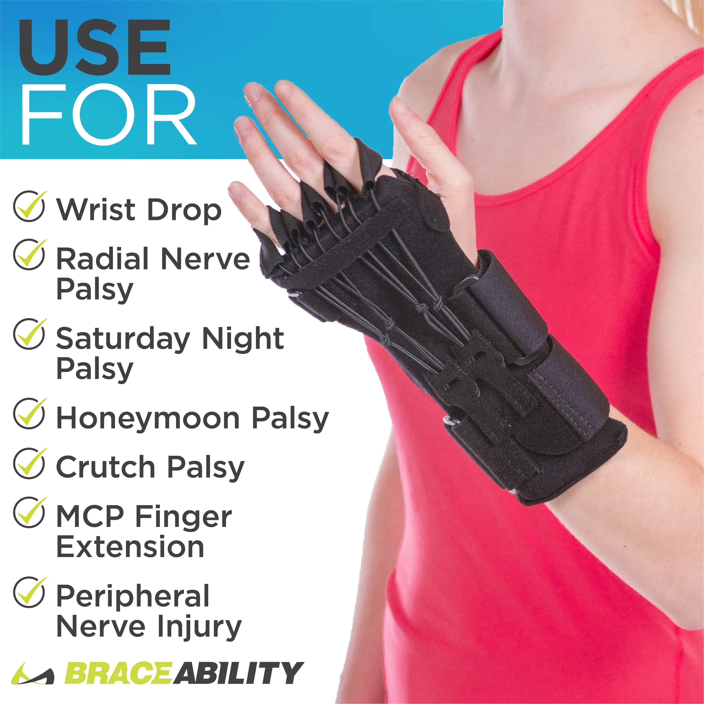 Radial Nerve Palsy Splint | Dynamic Wrist Drop & Finger Extension Brace for Saturday Night, Honeymoon & Crutch Palsy