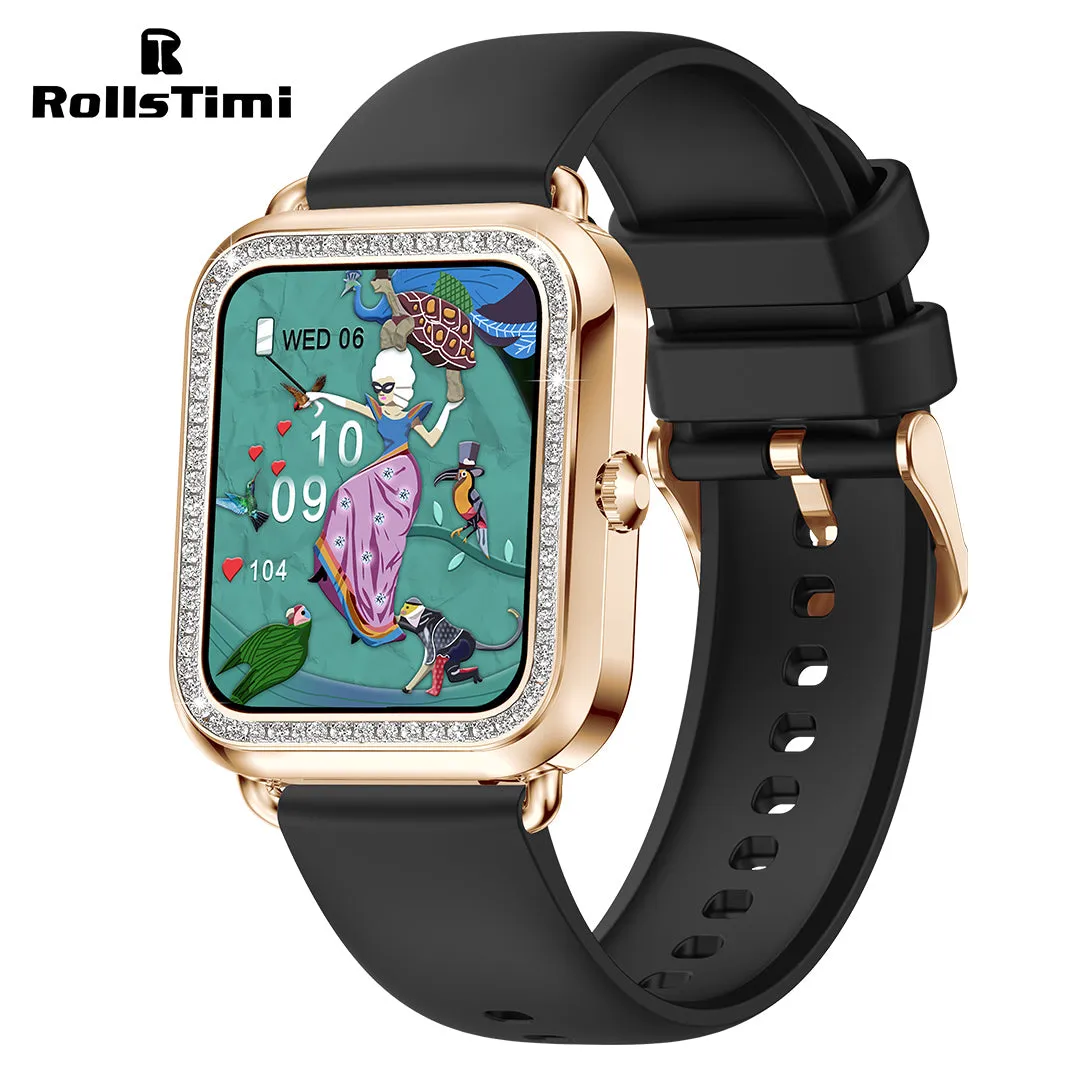 RollsTimi RTI98 Women's Smartwatch Luxury Fashion Fitness Tracker Sport Smart Watches for Women, Bluetooth Call Heart Rate Blood Pressure Monitoring