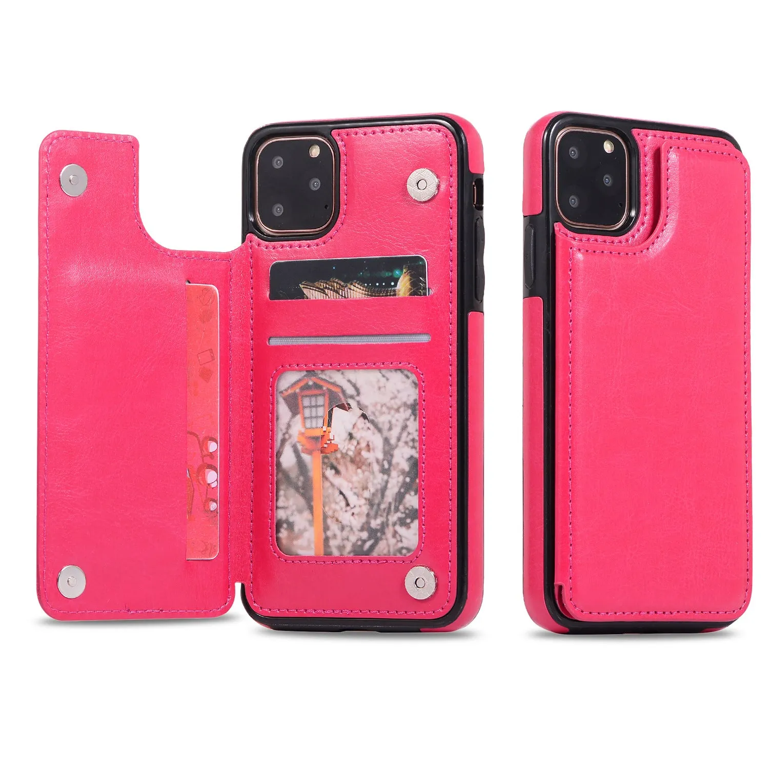 Rose Gold Crazy horse pattern card holster phone case for iPhone 7Plus/8Plus