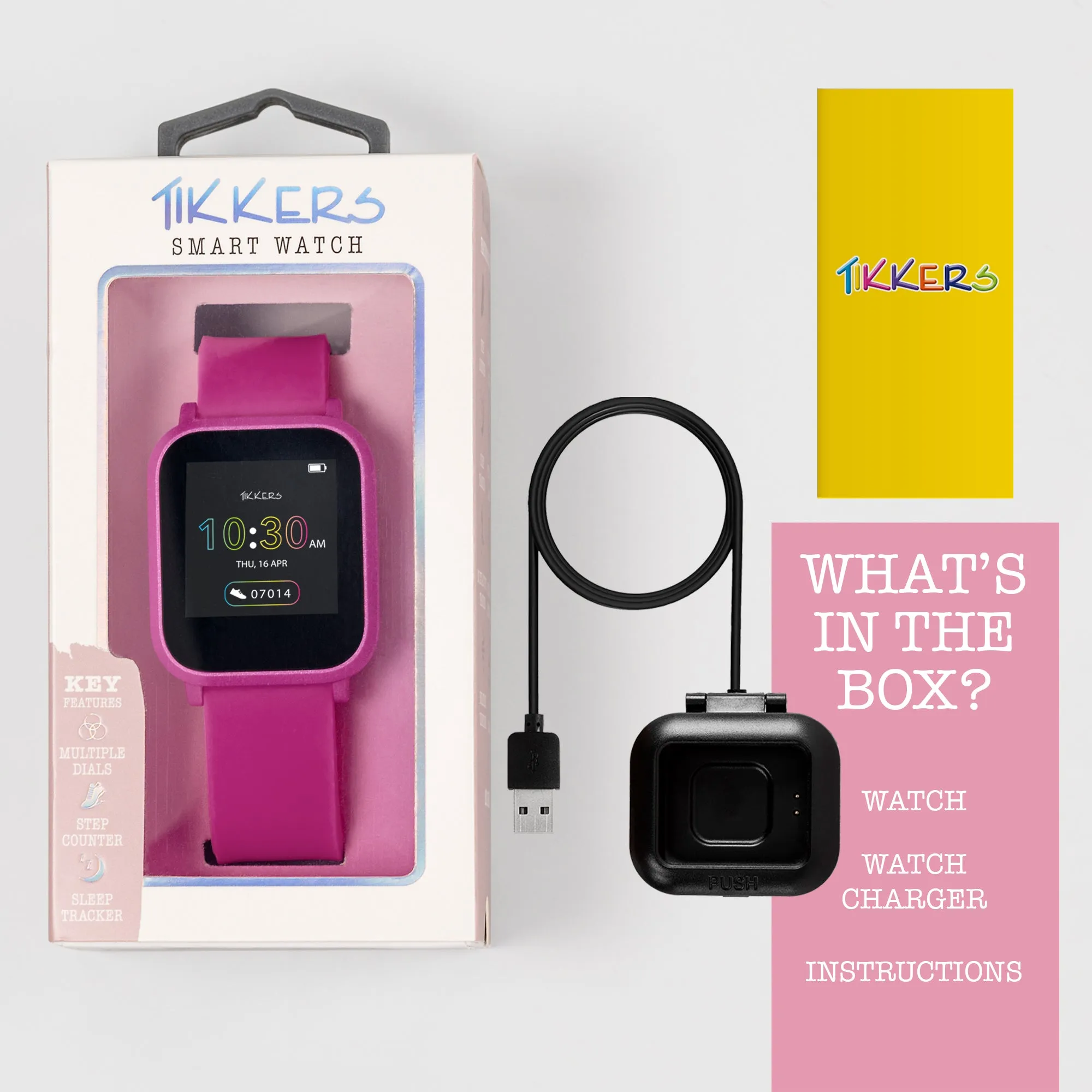 Tikkers Teen Series 10 Pink Silicone Strap Smart Watch