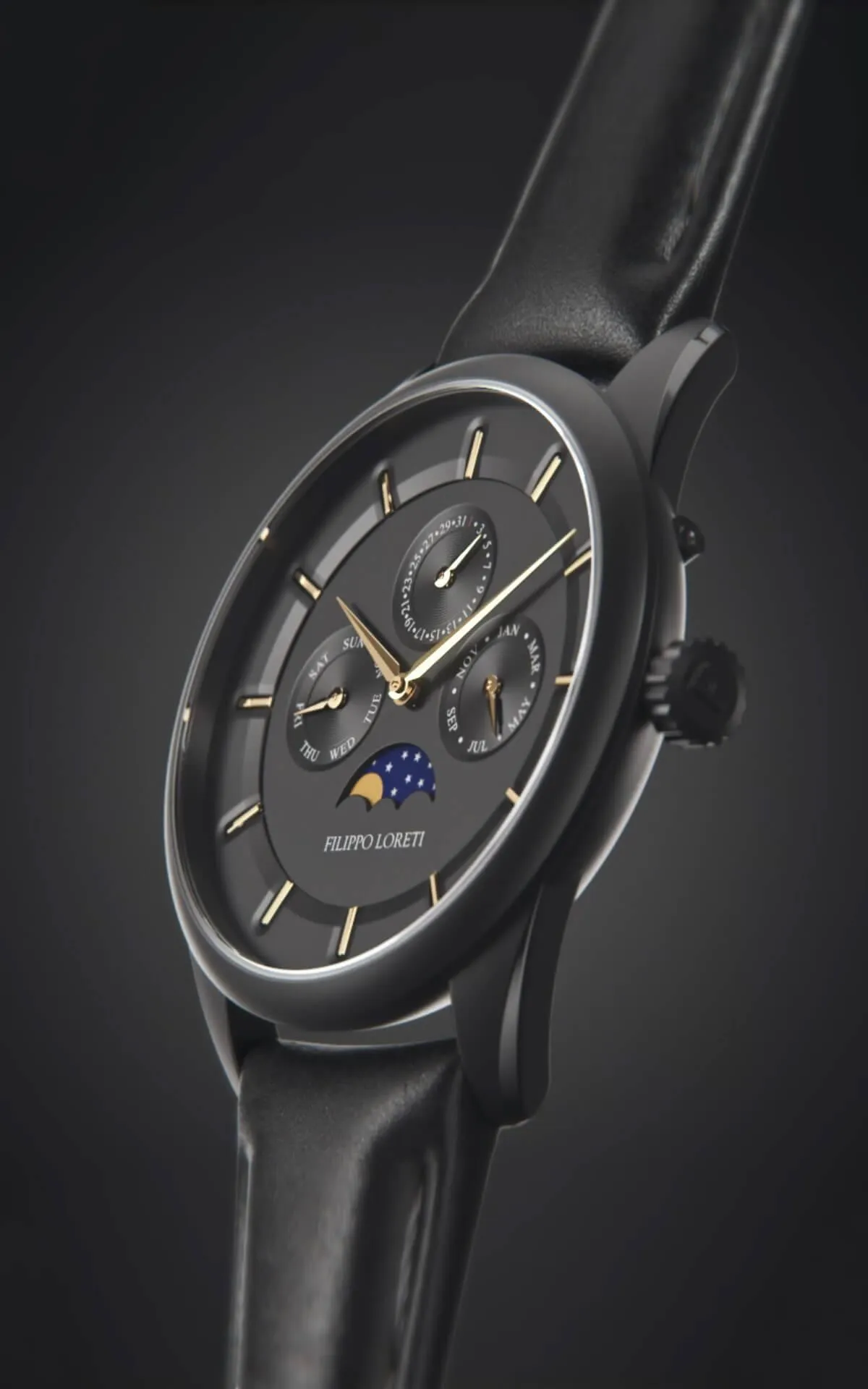 Venice Moonphase Black Gold