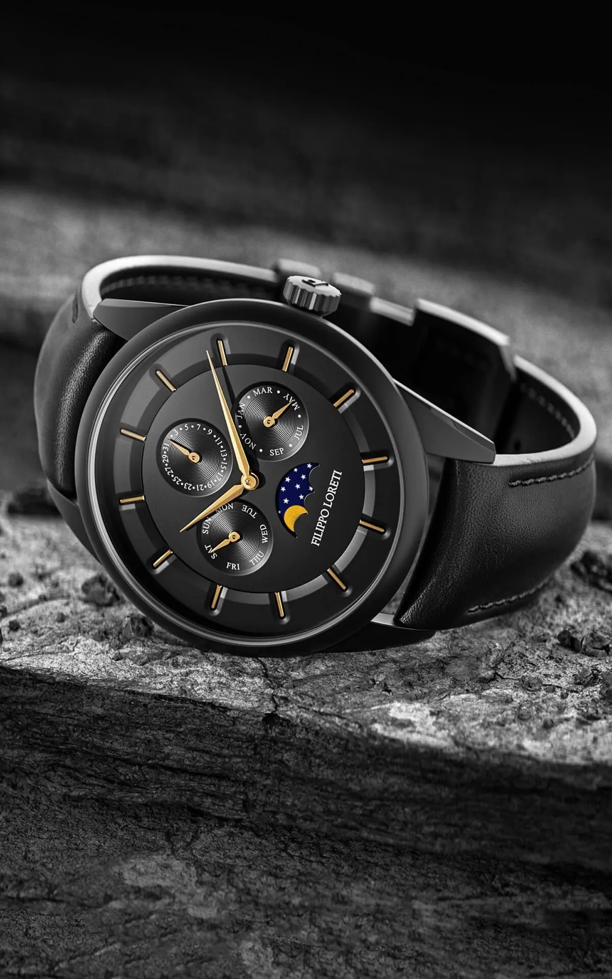 Venice Moonphase Black Gold