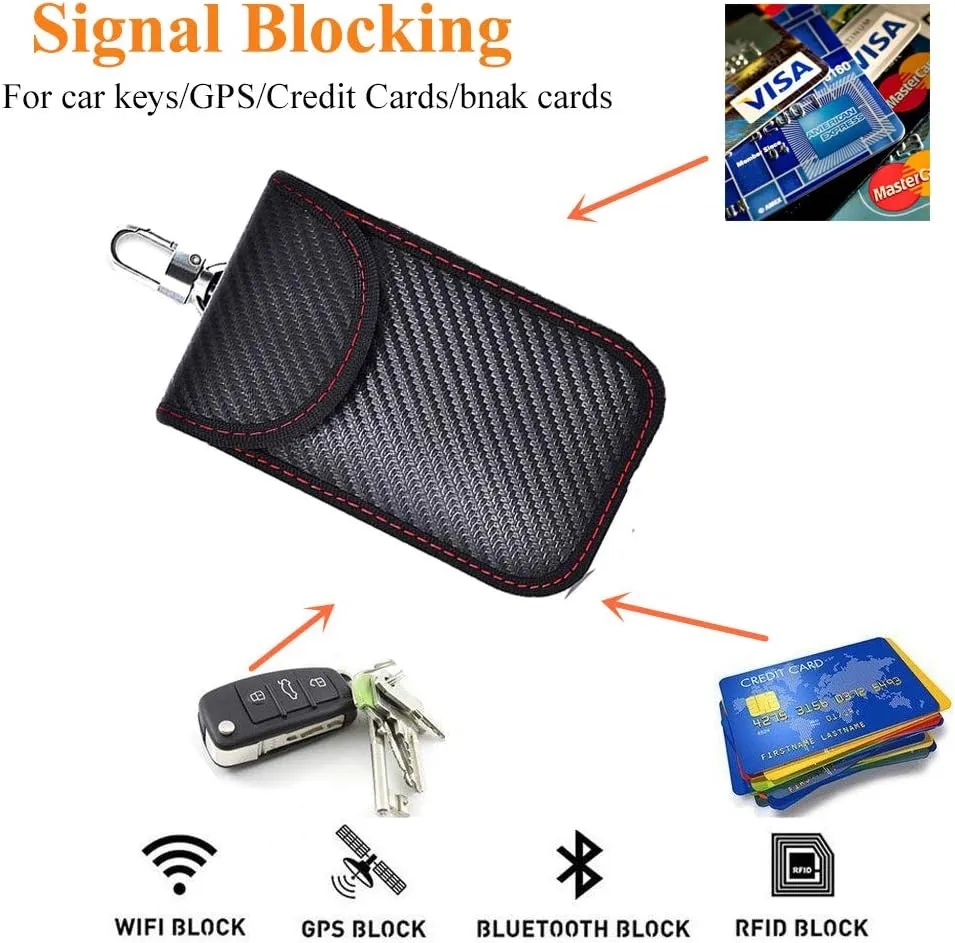 Water-Resistant RF Blocking Key Fob Faraday Pouch